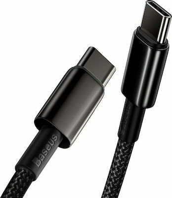 Baseus Tungsten Braided USB 2.0 Cable USB-C male - USB-C male 100W Black 2m (CATWJ-A01)