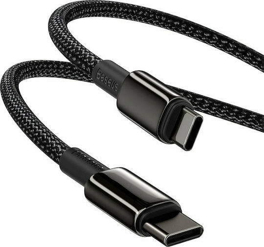 Baseus Tungsten Braided USB 2.0 Cable USB-C male - USB-C 100W PD Μαύρο 2m CATWJ-A01