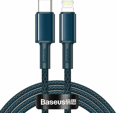 Baseus High Density Împletit USB-C la Cablu Lightning 20W Albastru 2m (CATLGD-A03)