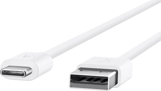 Belkin USB 2.0 Cable USB-C male - USB-A 15W Λευκό 2m CAB001bt2MWH