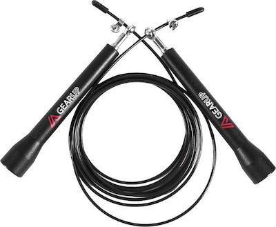 Gearup Adjustable Jump Rope with Ball Bearings Black SR Long Handle 3m