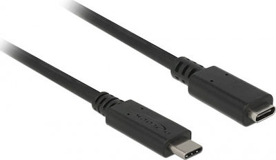 DeLock Regular USB 3.1 Cable USB-C male - USB-C female Μαύρο 0.5m (85532)