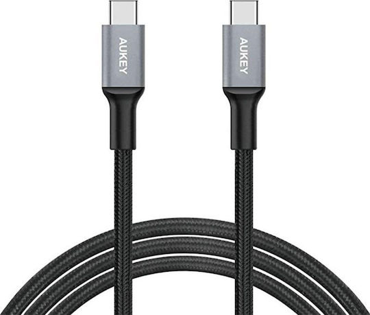 Aukey Braided USB 2.0 Cable USB-C male - USB-C 60W Μαύρο 2m CB-CD6