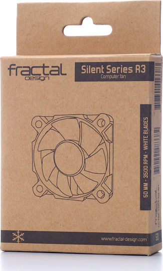 Fractal Design Silent Series R3 Вентилатор за Кутия 50mm (3500rpm / 6.8cfm) Без Светодиодно Осветление и Свързване 3-Pin Бял