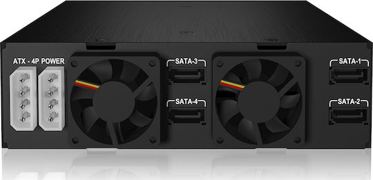 Icy Box Πλαίσιο Για Σκληρούς Δίσκους Backplane IcyBox 4x2,5" SATA/SAS HDD/SSD to 5,25" bay Μαύρο (IB-2242SSK)