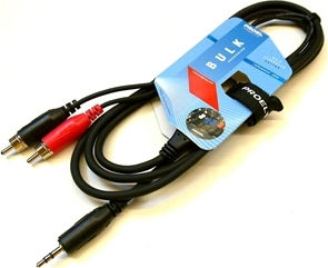 Proel Καλώδιο Ήχου 3.5mm male - RCA male Μαύρο 1.8m BULK540LU18