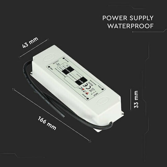 V-TAC Dimmbares LED-Netzteil Wasserdicht IP67 Leistung 60W mit Ausgangsspannung 12V