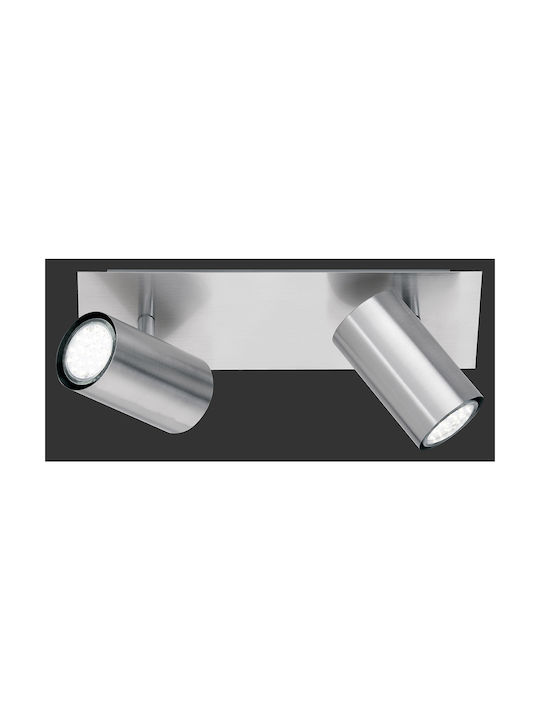 Trio Lighting Marley Double Spot with Socket GU10 in Silver Color