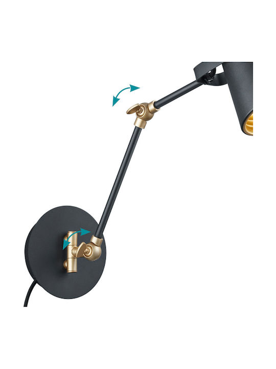 Trio Lighting Edward Single Spot with Socket E14 in Black Color