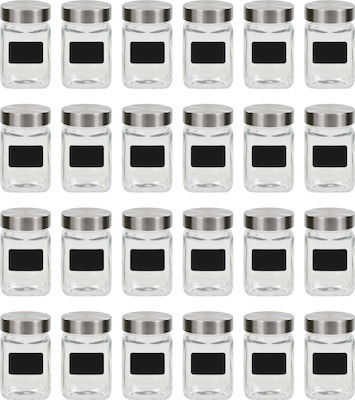 vidaXL Jar Glass With cap 300ml (24pcs)