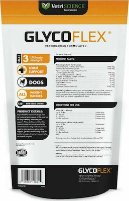 Vetriscience GlycoFlex S3 Joint Support for Dogs Διατροφικό συμπλήρωμα για Μυοσκελετικό 60τμχ 130gr