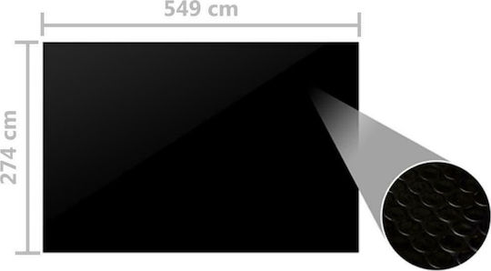 vidaXL Solar Rechteckige Poolabdeckung Poolabdeckung Schwarz 549x274 cm aus Polyethylen 549x274cm 1Stück