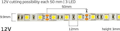 VK Lighting LED Streifen Versorgung 12V mit Lila Licht Länge 5m und 60 LED pro Meter SMD5050