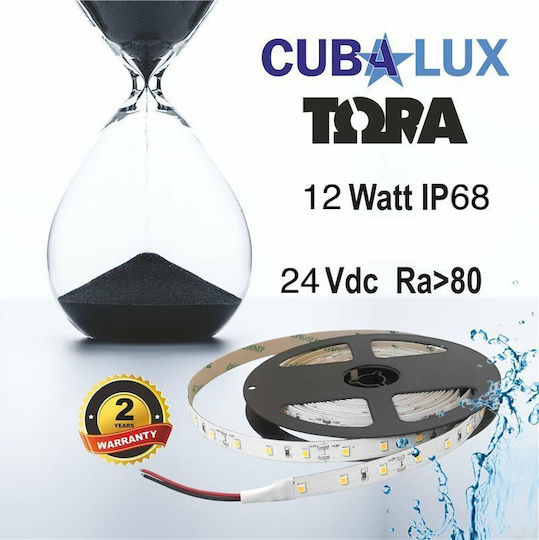 Cubalux Rezistent la apă Bandă LED 24V Alb Cald Lumină 5m Tip SMD2835