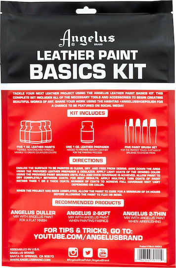 Angelus Paint Basics Kit за Кожа 29.5мл 6бр