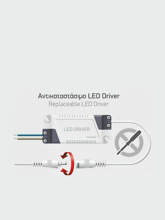 Spot Light Paralelogram Încastrat Panou LED Putere 10W cu Alb Cald Lumini 10W 4000K 14.7x4.5cm.