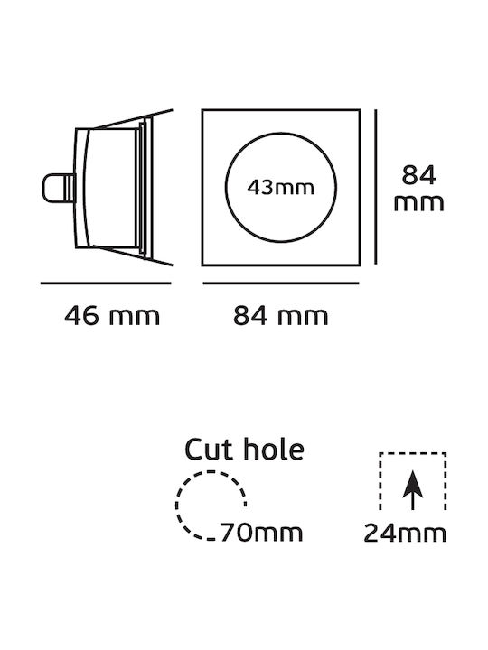 VK Lighting Στεγανό Σποτ Οροφής Εξωτερικού Χώρου GU5.3 MR16 σε Χρυσό Χρώμα 64173-020121