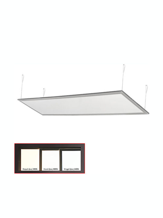 Adeleq Parallelogram Pendant LED Panel 50W with Warm White Light 120x30cm