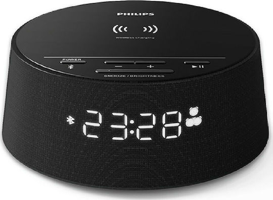 Philips Масов Дигитален Часовник с Будилник и Безжично Зареждане Черен TAPR702/12