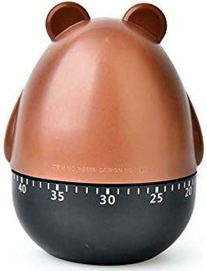 Countdown Analog Kitchen Timer Bear Brown