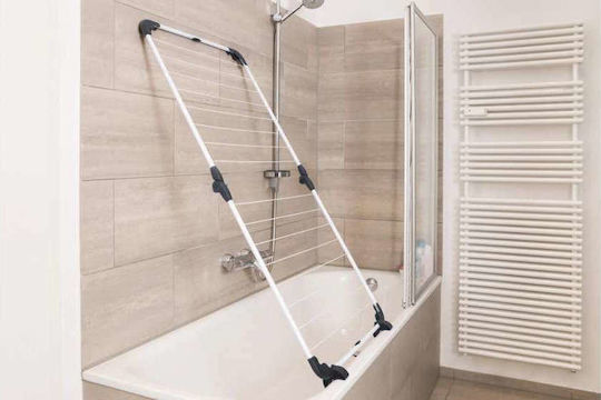 Vileda Acrobath Folding Floor Metallic Clothes Drying Rack with 10m Hanging Length