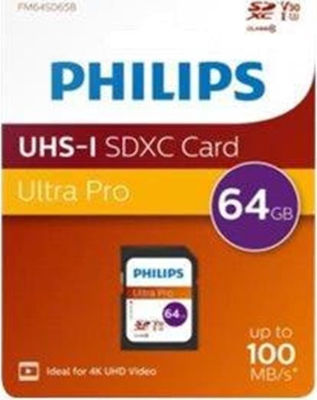 Philips Ultra Pro SDXC 64ГБ Клас 10 U3 V30 A1 UHS-I