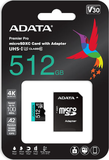 Adata Premier Pro microSDXC 512GB U3 V30 A2 UHS-I