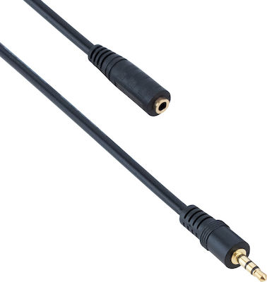 De Tech 3.5mm male - 3.5mm female Cable Black 3m (18148)