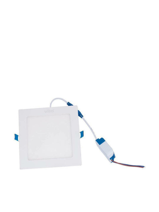 Vito Τετράγωνο Χωνευτό LED Panel 18W με Φυσικό Λευκό Φως 4000K 22.5x22.5εκ.