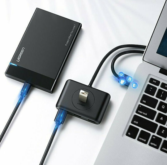 Ugreen CR113 Hub 4 Porturi USB 3.0 cu Conectare USB-A