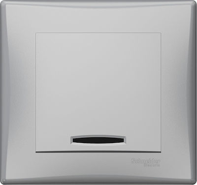 Schneider Electric Sedna Recessed Electrical Lighting Wall Switch no Frame Basic Illuminated Silver SDN0400360