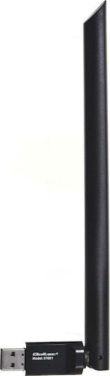 Qoltec 57001 USB Network Adapter with Wireless Wi-Fi Connection 150Mbps and Detachable Antenna