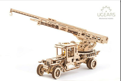 Ugears Построителна дървена игра Firetruck with Ladder