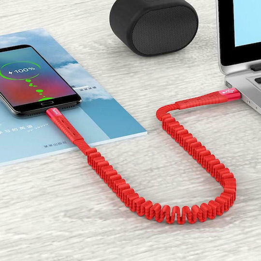 Hoco Flat USB 2.0 to micro USB Cable Κόκκινο 1.2m (U78)