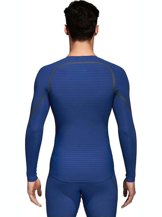 adidas Alphaskin Ανδρική Ισοθερμική Μακρυμάνικη Μπλούζα Μπλε