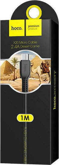 Hoco Regular USB 2.0 to micro USB Cable Μαύρο 1m (X20 Flash)