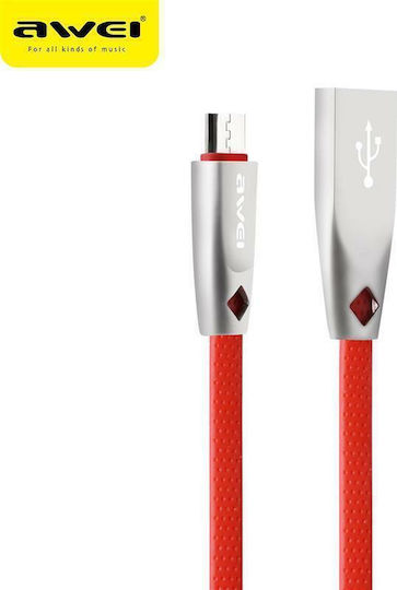 Awei CL-96 1m Flat USB 2.0 to micro USB Cable Red