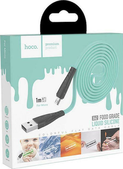 Hoco Regular USB 2.0 to micro USB Cable Πράσινο 1m (X42)