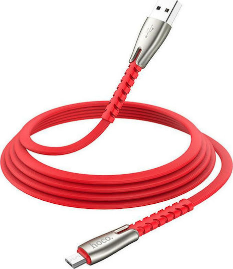 Hoco Braided USB 2.0 to micro USB Cable Κόκκινο 1.2m (U58 Core)