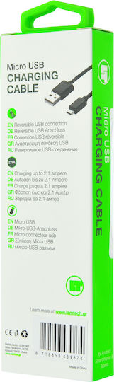 Lamtech Regular USB 2.0 to micro USB Cable Μαύρο 1m (LAM439874)