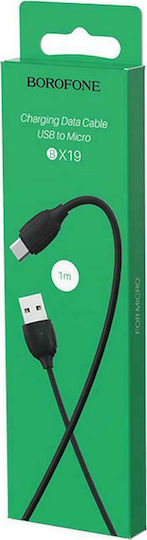 Borofone Regular USB 2.0 to micro USB Cable Μαύρο 1m (Benefit)