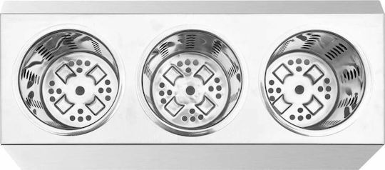 vidaXL Stainless Steel Utensil Holder 18x18x18cm 18cm 3 Positions