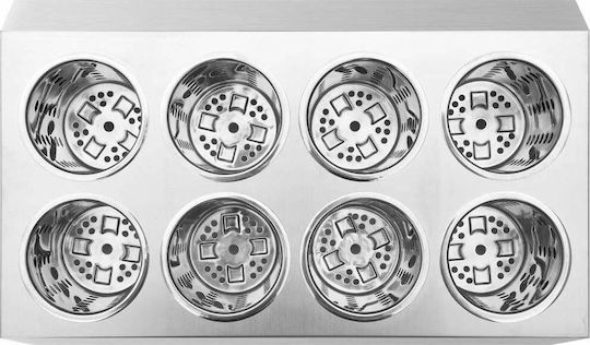 vidaXL Stainless Steel Utensil Holder 20x20x20cm 20cm 8 Positions
