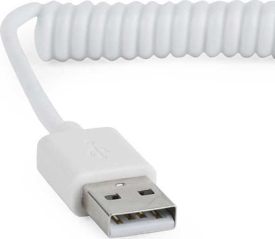 Cablexpert Spiral USB 2.0 to micro USB Cable Λευκό 1.8m (CC-mUSB2C-AMBM-6-W)