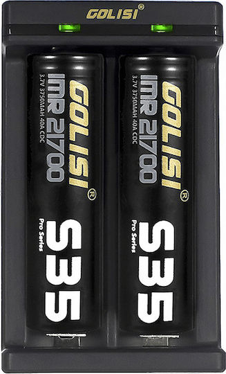 Golisi Needle 2 USB Φορτιστής 2 Μπαταριών Li-ion Μεγέθους 18650