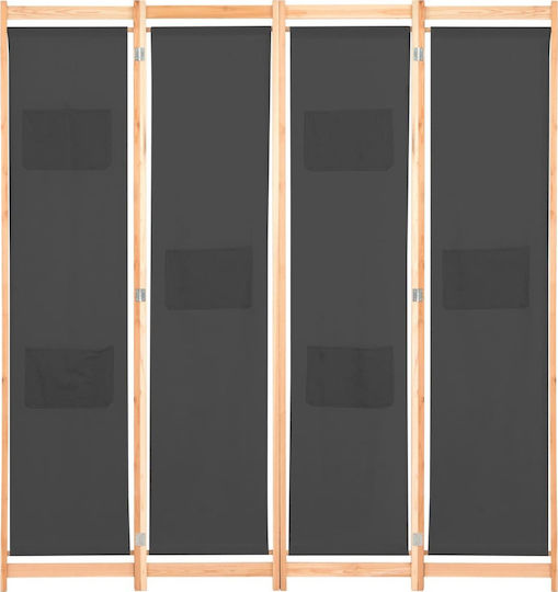 vidaXL Wooden Room Divider with 4 Panels 160x170cm