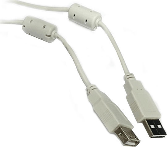 USB 2.0 Кабел USB-A мъжки - USB-A женски Сив 3м 30630