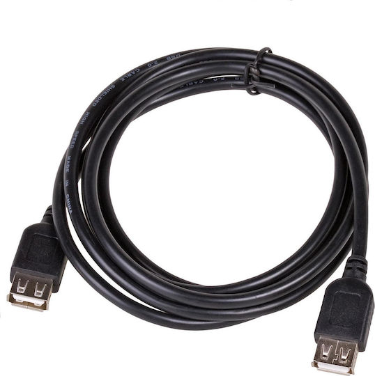 USB 2.0 Cablu USB-A female - USB-A female Negru 1.5m
