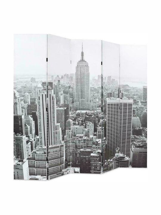 vidaXL Canvas Room Divider with 5 Panels 200x170cm