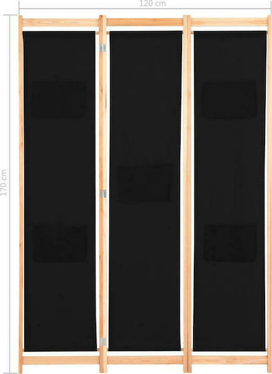 vidaXL Dekorativer Paravent Hölzernes mit 3 Blättern 120x170cm